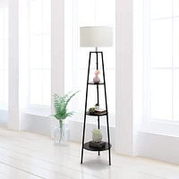 Simple Designs 62.5" Tripod 3 Tier Floor Lamp