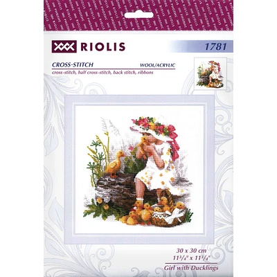 RIOLIS Girl With Ducklings Cross Stitch Kit