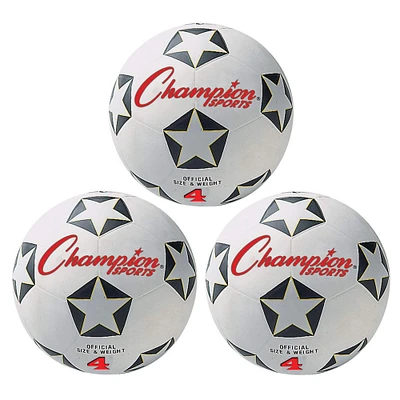 Champion Sports Size 4 Assorted Color Soccer Ball, 3 Pack