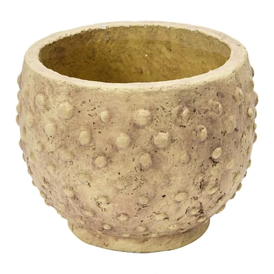 7'' Distressed Finish Sandstone Hobnail Planter