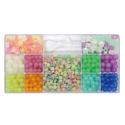 9 Pack: Glow in the Dark Alphabet Bead Kit by Creatology™