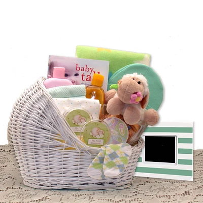 Welcome Baby Bassinet New Baby Yellow Basket