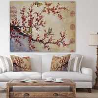 Designart - Butterfly Blossoms-Asian - Cottage Canvas Art Print