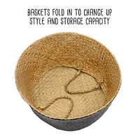 Honey Can Do Folding Seagrass Belly Baskets, 2ct.