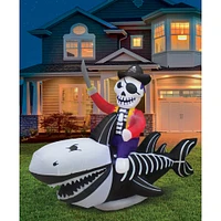 8ft. Inflatable Skeleton Shark & Pirate