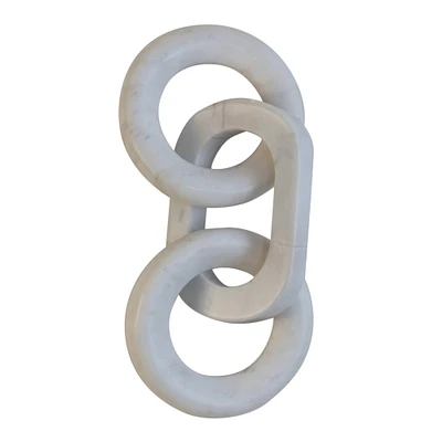 Bloomingville 11" White Marble Chain Décor