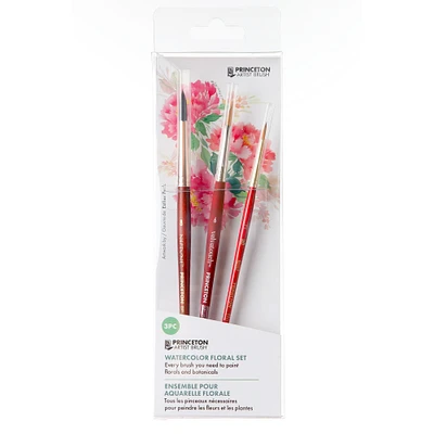 12 Pack: Princeton™ Watercolor Floral 3 Piece Brush Set