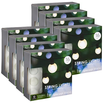 8 Pack: 16ct. Frosted Globe String Lights by Ashland™
