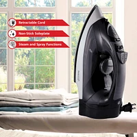 Brentwood 1,200W Nonstick Steam Iron with Retractable Cord