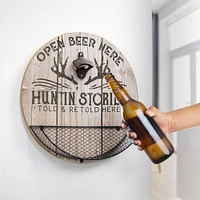 American Art Décor™ Huntin' Stories Told Here Bottle Opener and Cap Catcher Wall Décor