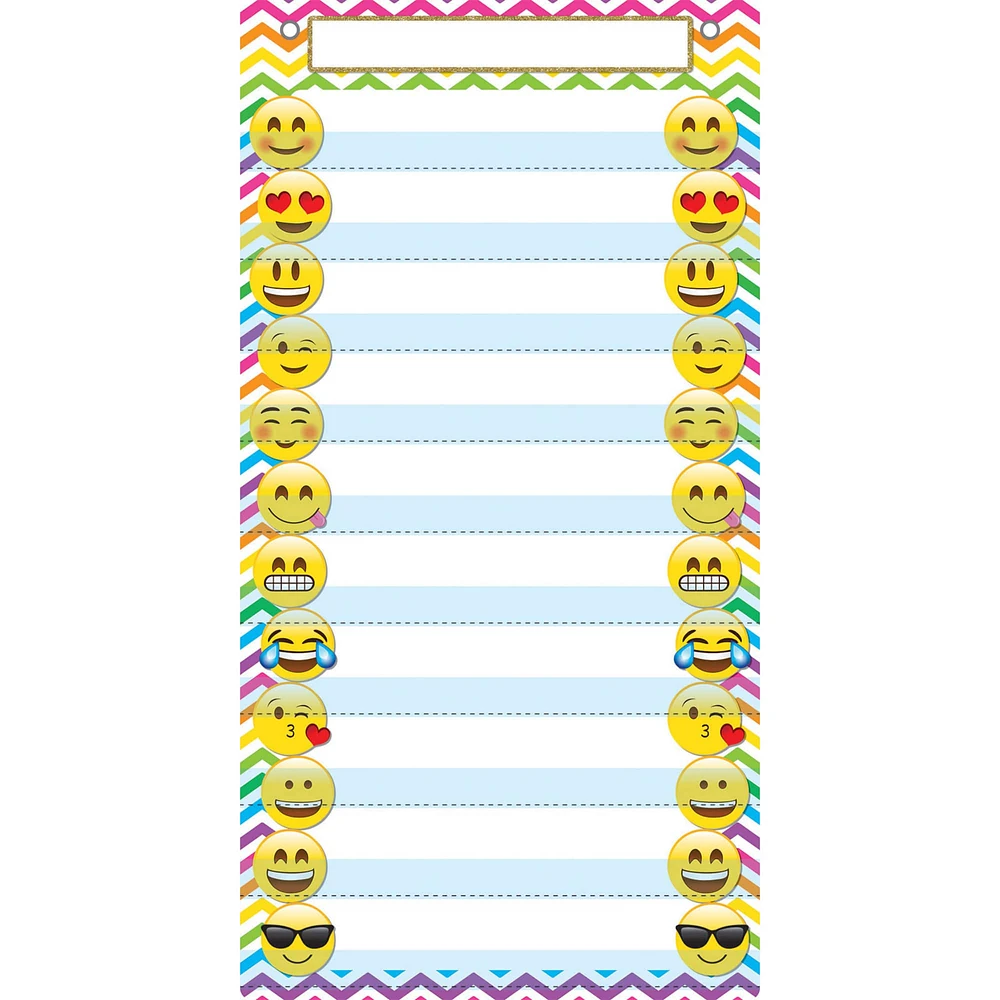 Smart Poly™ 13" x 25" Emoji Pocket Chart