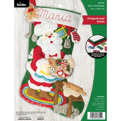 Bucilla® Gingerbread Santa Felt Stocking Applique Kit