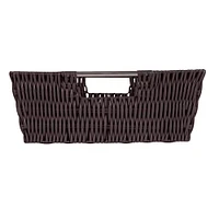 Simplify Chocolate Shelf Storage Rattan Tote Basket