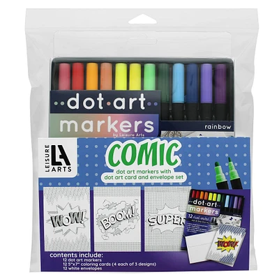Leisure Arts® Dot Art Markers Comic Card and Envelope Set