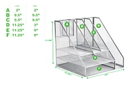 Mind Reader White 8-Compartment Desktop Paper Tray