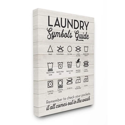 Stupell Industries Laundry Symbols Guide Canvas Wall Art