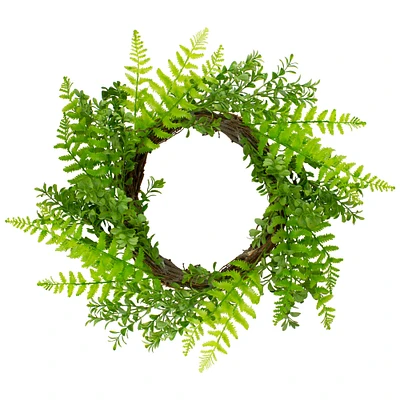 18" Green Fern Leaf Springtime Wreath