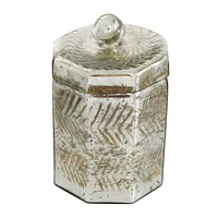 Silver Glass Vintage Decorative Jar Set