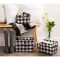 DII® Black & White Checkered Chicken Wire Basket Set