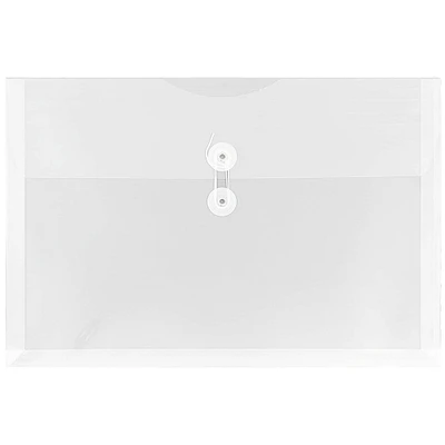 JAM Paper 9.75" x 14.5" Button & String Tie Closure Plastic Envelopes