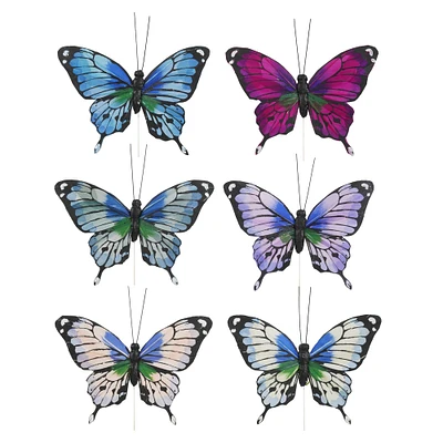 10.2" Blue, Purple & Green Feather Butterfly by Ashland®