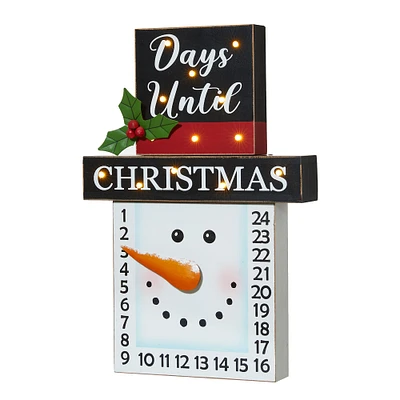 Glitzhome® 15" LED Christmas Snowman Countdown Décor