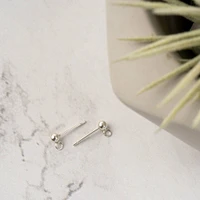 3mm Sterling Silver Ball Earring Posts, 2ct. by Bead Landing™