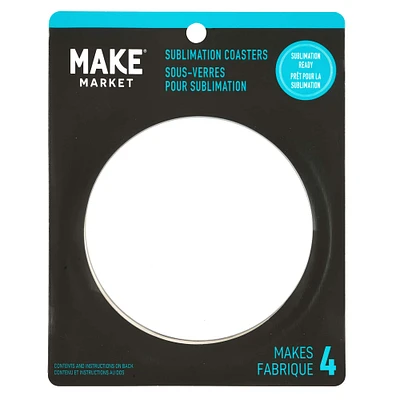 12 Packs: 4 ct. (48 total) 3.5" Round Sublimation Coasters by Make Market®