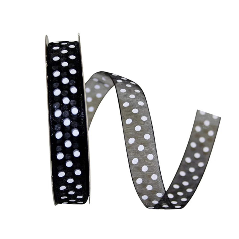 The Ribbon Roll 5/8" x 25yd. Sheer Swiss Dots Ribbon