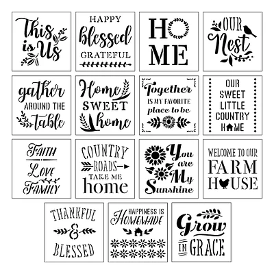 6 Pack: Home Sentiments Stencils by Craft Smart®, 12" x 12"