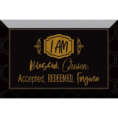 I Am Blessed Chosen Accepted Glass Plaque with Easel