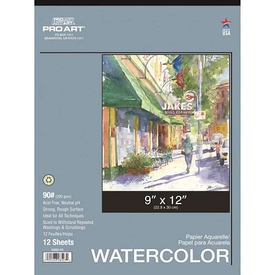Pro Art Watercolor Pad, 9" x 12"
