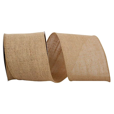 JAM Paper 4" x 10yd. Burlap Wired Ribbon