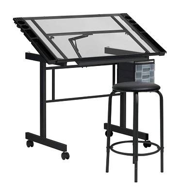Studio Designs Vision 2-Piece Drafting Table and Stool Set