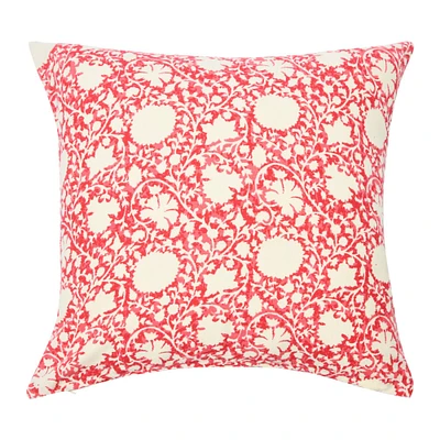 Red Ivy Print Pillow Cover