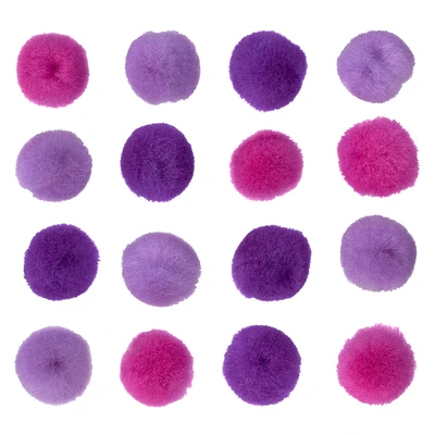 24 Packs: 100 ct. (2,400 total) 1/2" Mixed Purple Pom Poms By Creatology™