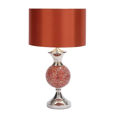 Set of 2 Red Glass Glam Table Lamp, 25"