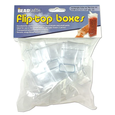 The Beadsmith® 1.5" Flip Top Rectangle Storage Boxes, 20ct.