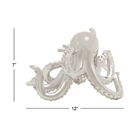 12" Silver Coastal Octopus Sculpture