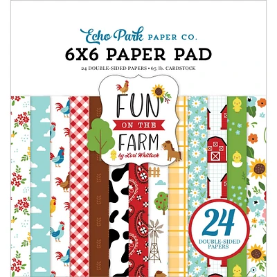 Echo Park Double-Sided Paper Pad 6" x 6" 24 ct. Fun On The Farm