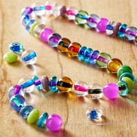 Multicolor Small Lampwork Glass Rondelle Beads, 6mm by Bead Landing™