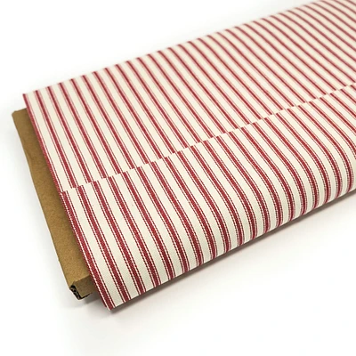 Roc-Lon Woven Stripe Ticking Red Fabric