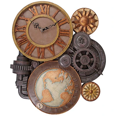 Design Toscano 25" Gears of Time Sculptural Wall Clock