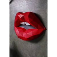 Papercraft World Red Lips 3D Papercraft Wall Art DIY Kit