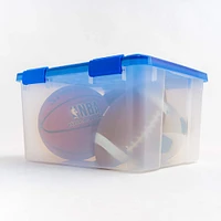 IRIS® WeatherPro™ 44qt. Clear Heavy Duty Plastic Storage Bins with Blue Lids, 4ct.