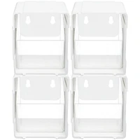 Deflecto® Clear Tilt Bin Interlocking Storage Organizer, 4ct. 