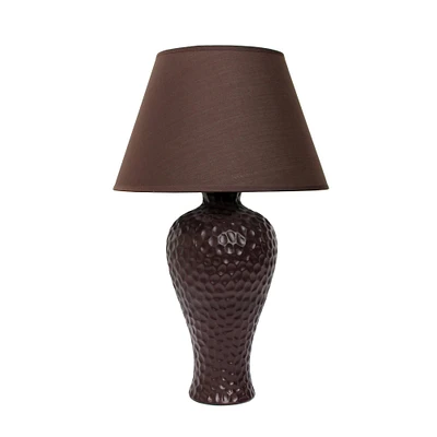Simple Designs 20" Textured Stucco Curvy Ceramic Table Lamp