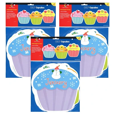 Creative Teaching Press® Month Cupcakes Cut-Outs, 3 Packs of 12