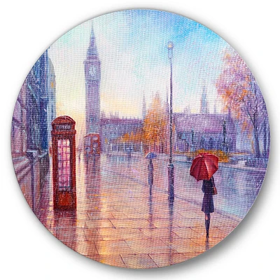 Designart - Big Ben and Woman With Red Umbrella In London