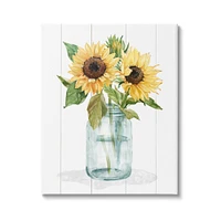 Stupell Industries Yellow Sunflowers Country jar Canvas Wall Art